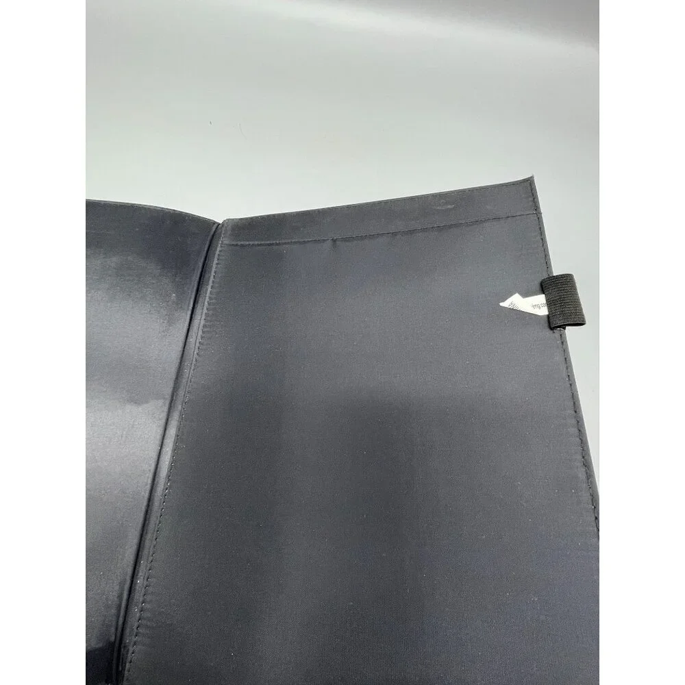leather portfolio case notepad black 9x12